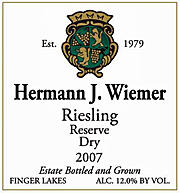 Hermann Wiemer 2007 Dry Reserve Riesling